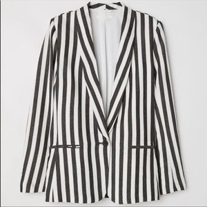 H&M Black and White Stripe Blazer
